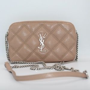 YSL Becky Double-zip Pouch Quilted Lambskin